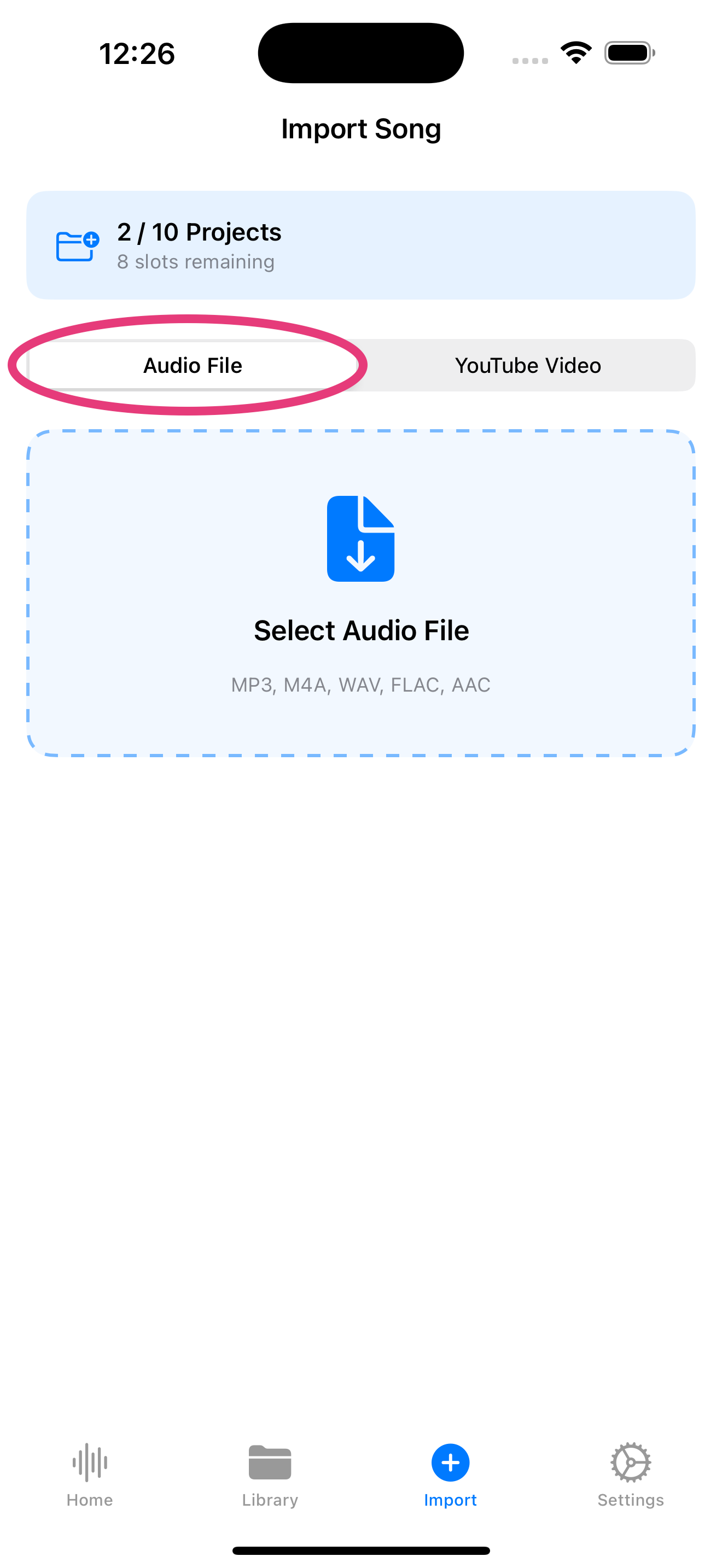 Audio file selection